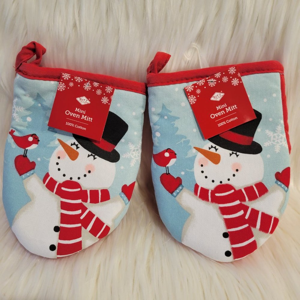 Ritz Set of 2 Snowman Mini Oven Mitts